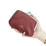 Royal Bagger Coin Purses for Women, Fashion Kiss Lock Change Pouch, Double Clip Key Card Storage Bag 1858