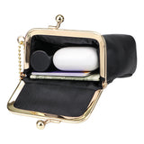 Royal Bagger Mini Portable Lipstick Holder for Women Genuine Cow Leather Key Storage Pouch Cosmetic Makeup Bag & Coin Purse 1486